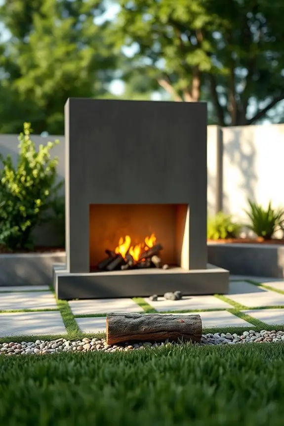 stylish durable outdoor fireplace