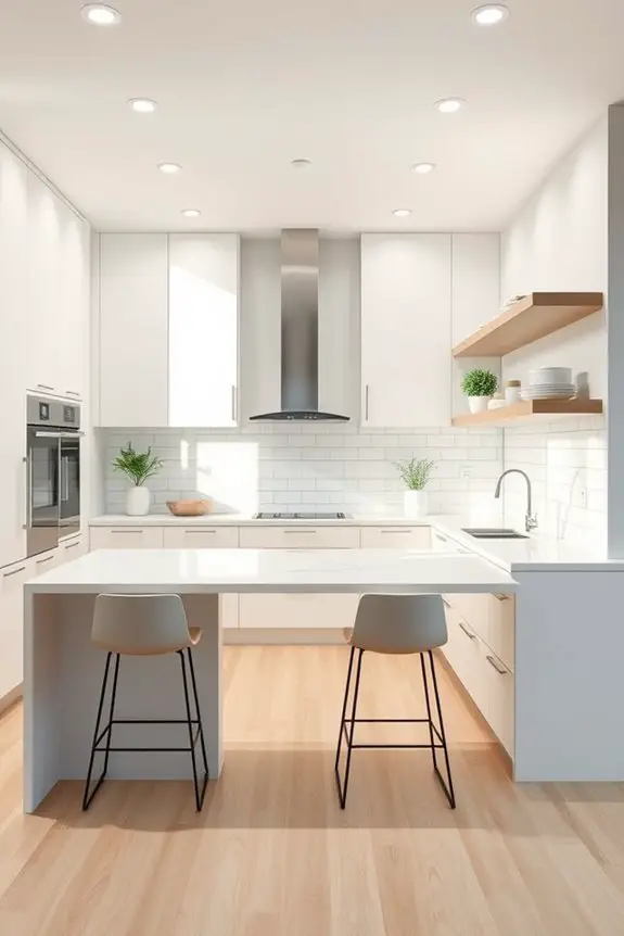 stylish efficient kitchen lighting
