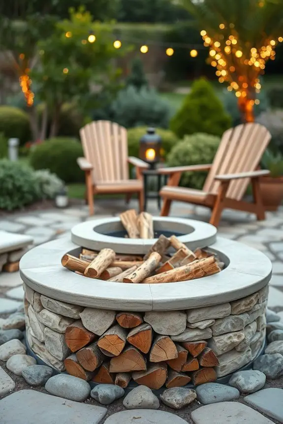 stylish fire pit storage