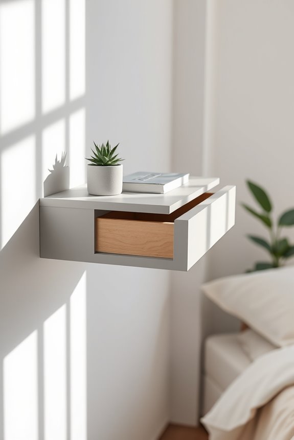 stylish floating bedside table