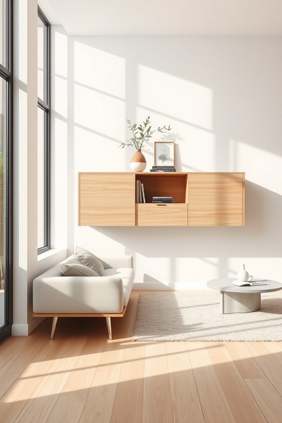 stylish floating cabinets storage