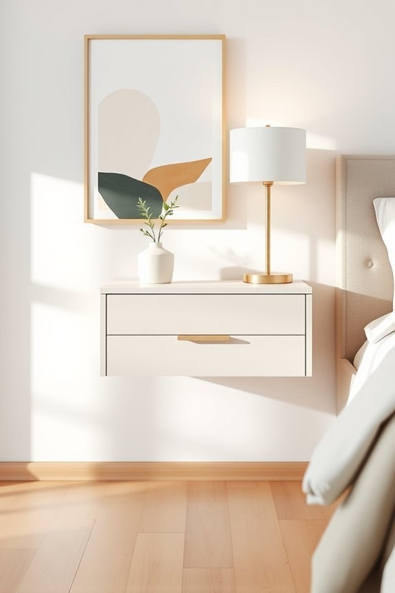 stylish floating nightstand storage