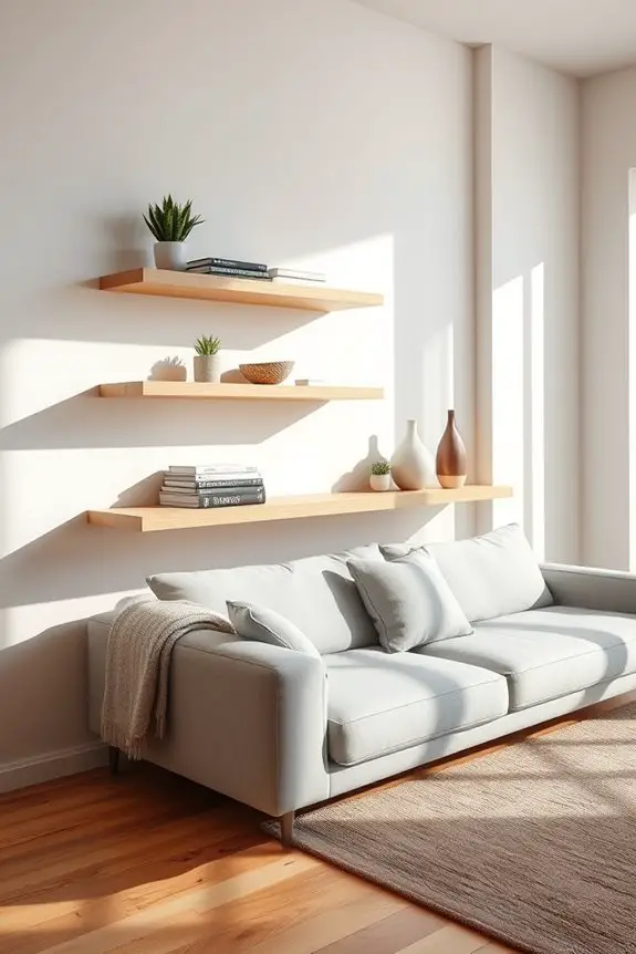 stylish floating shelf arrangements