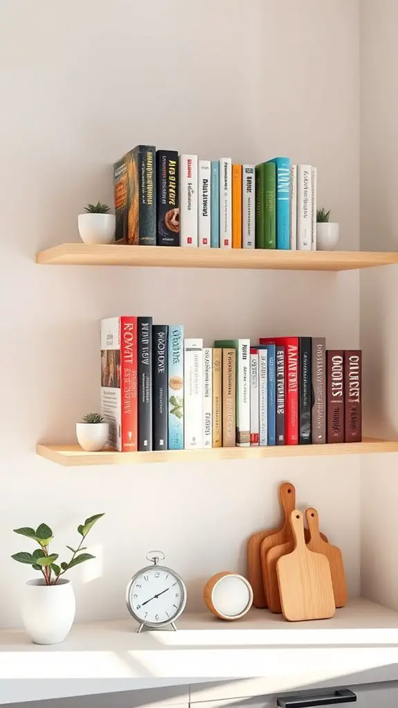 stylish floating shelves organization