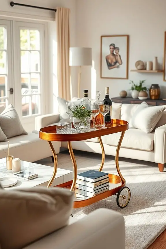 stylish functional bar cart