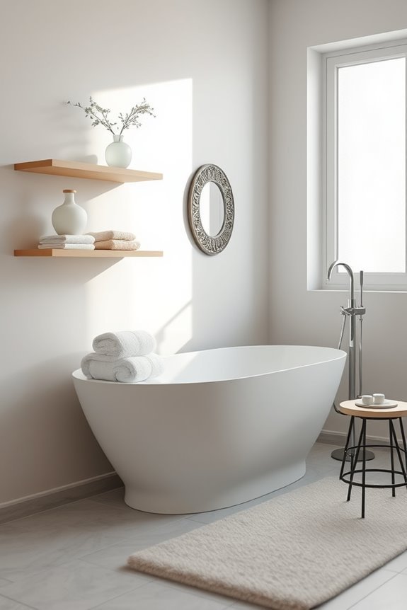 stylish functional bathroom shelving