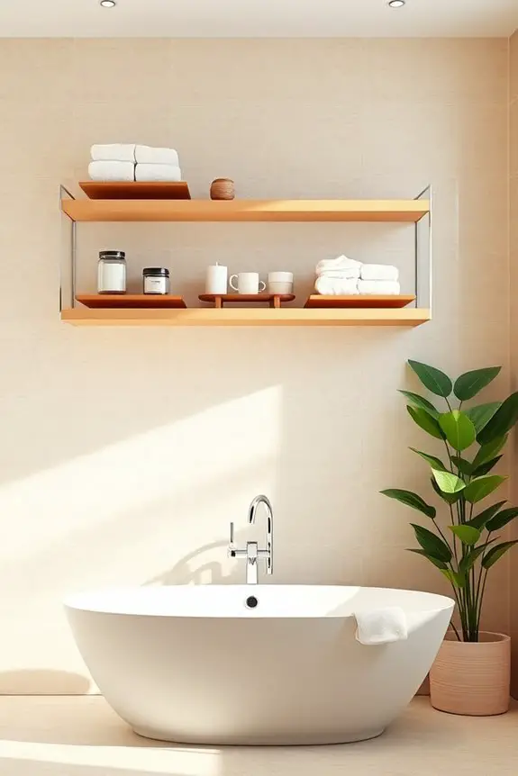 stylish functional bathroom shelving