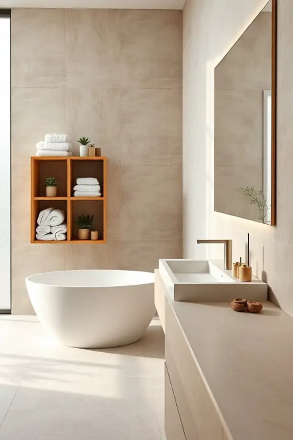 stylish functional bathroom storage