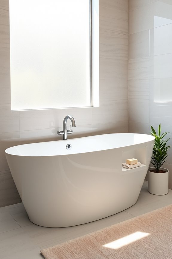 stylish functional bathtub shelving
