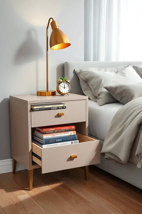 stylish functional bedside storage