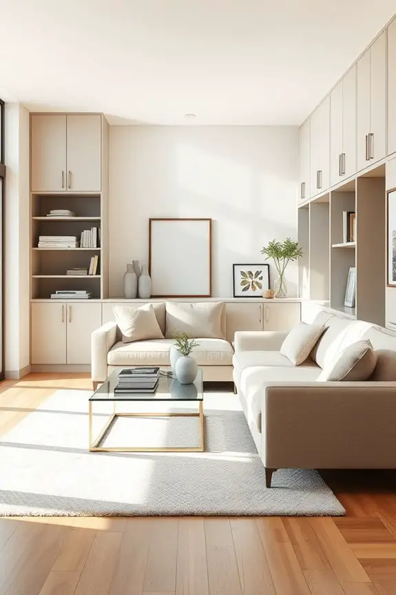 stylish functional built in storage