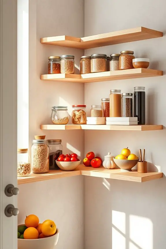 stylish functional corner shelves