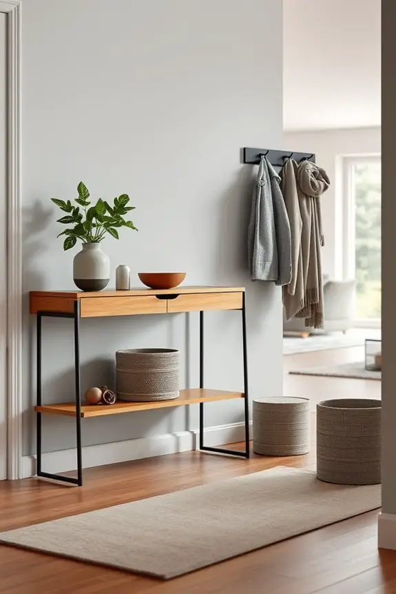 stylish functional entryway organization
