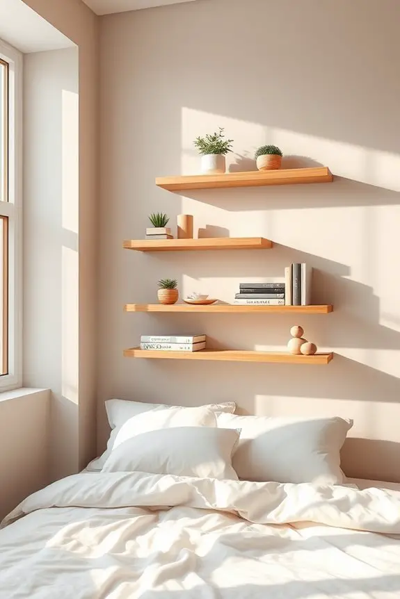 stylish functional floating shelves