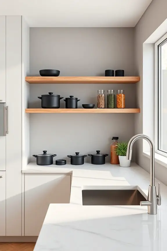 stylish functional floating shelves