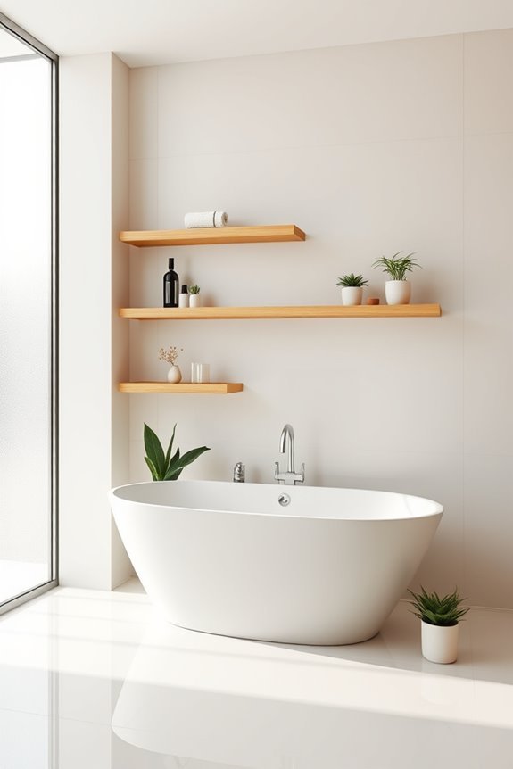 stylish functional floating shelves