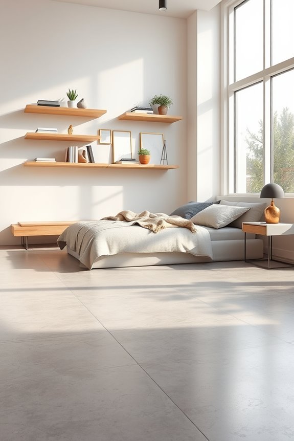 stylish functional floating shelves