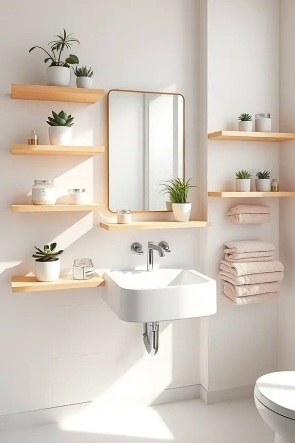 stylish functional floating shelves