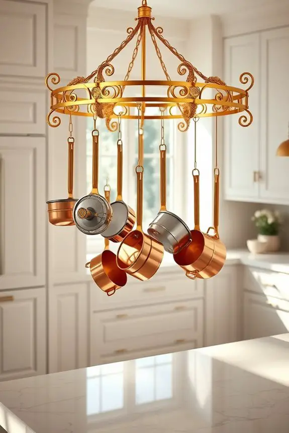 stylish functional gold pot racks