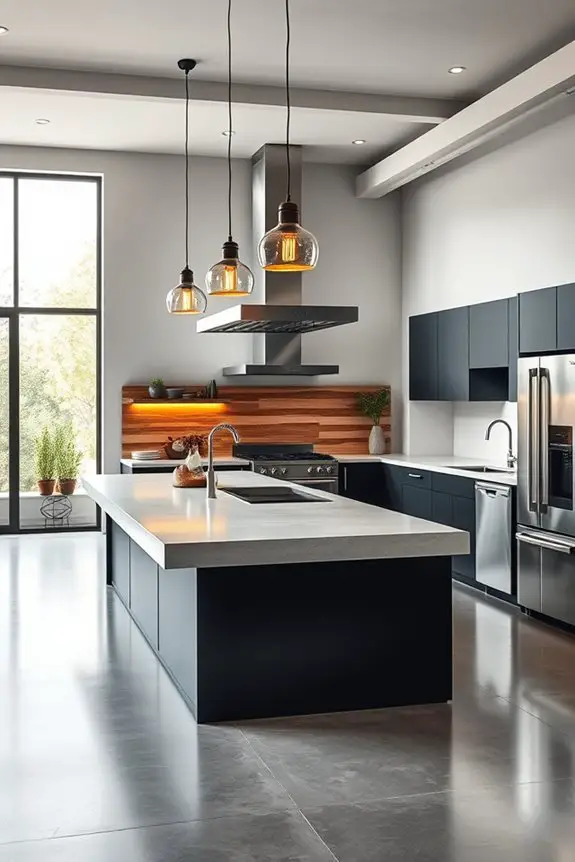 stylish functional industrial kitchen