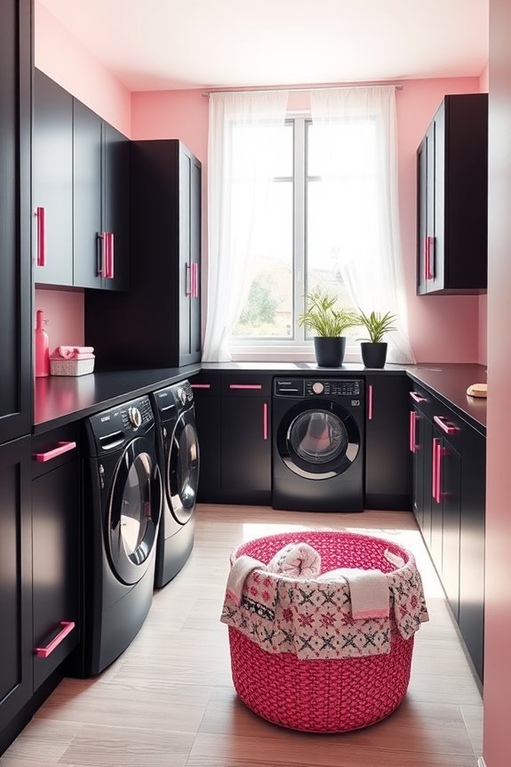 stylish functional laundry design