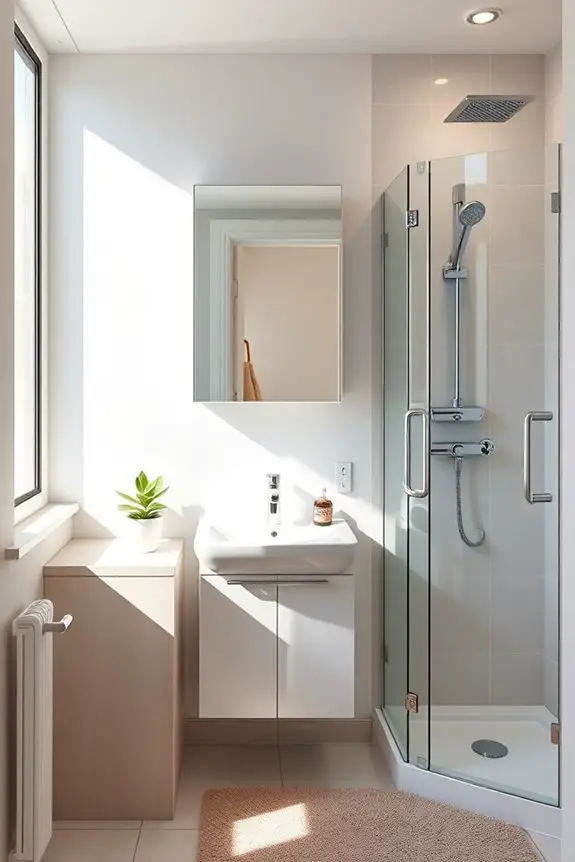 stylish functional mirrored cabinets