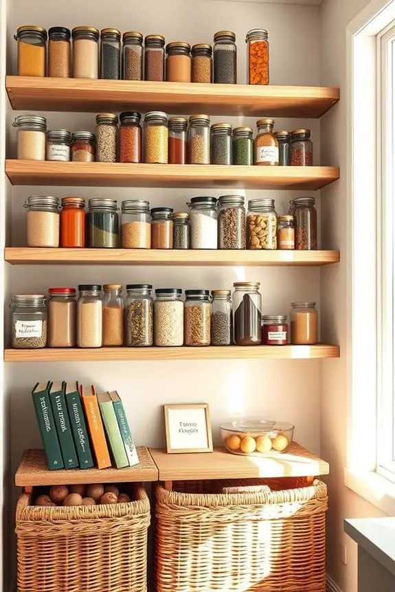 stylish functional open shelving