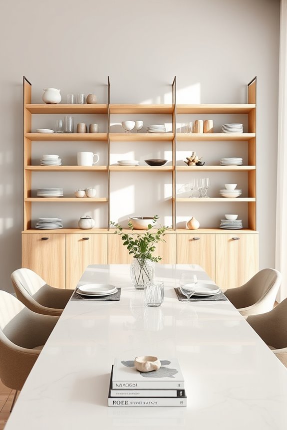 stylish functional open shelving