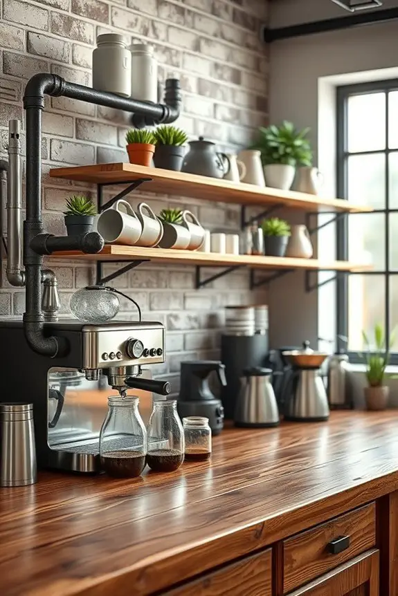 stylish functional pipe shelving