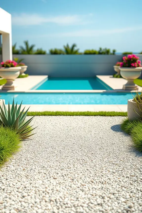 stylish functional poolside gravel