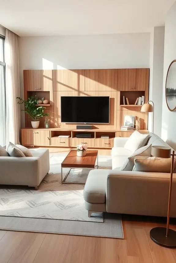 stylish functional tv wall unit