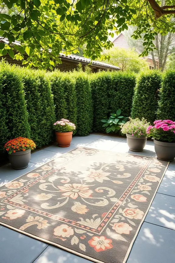 stylish garden themed outdoor rugs