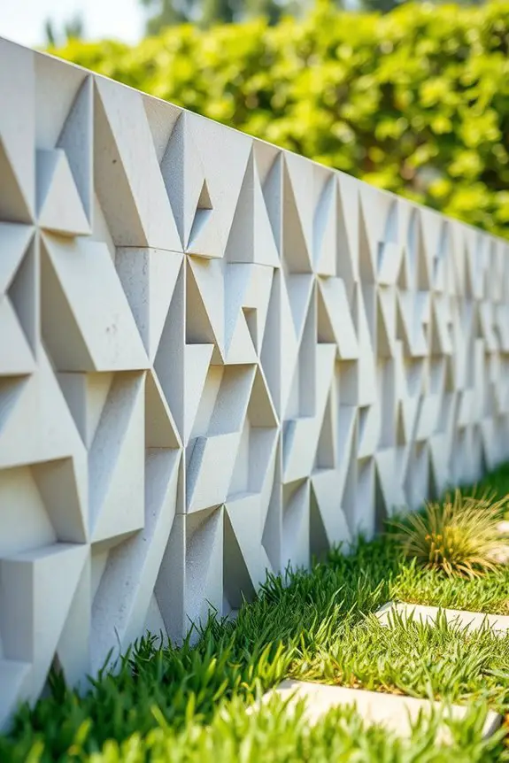 stylish geometric concrete fences