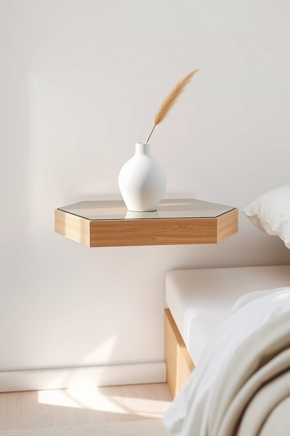stylish geometric floating shelves
