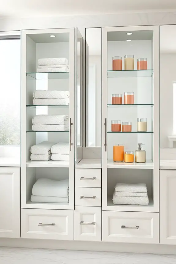 stylish glass front storage solution