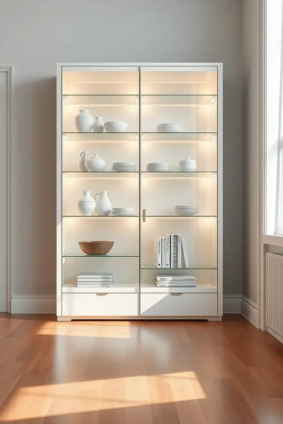 stylish glass fronted storage