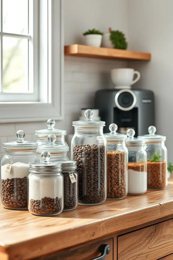 stylish glass jar organization