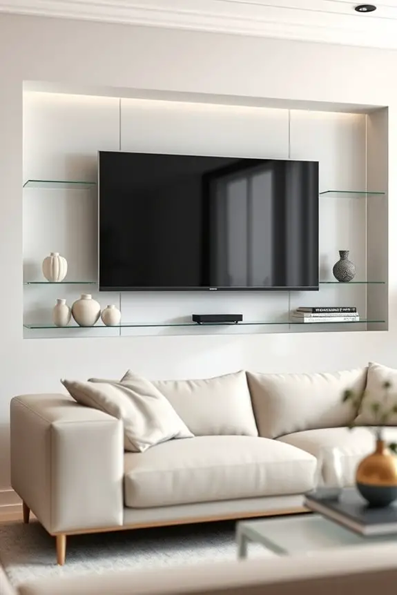 stylish glass shelving design