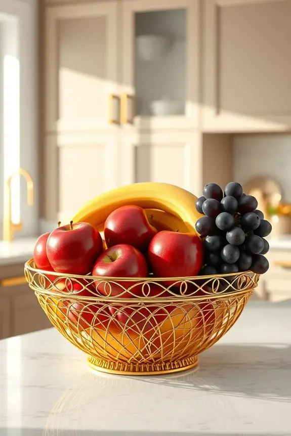 stylish gold fruit centerpiece
