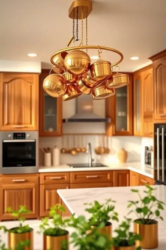 stylish gold pot organization