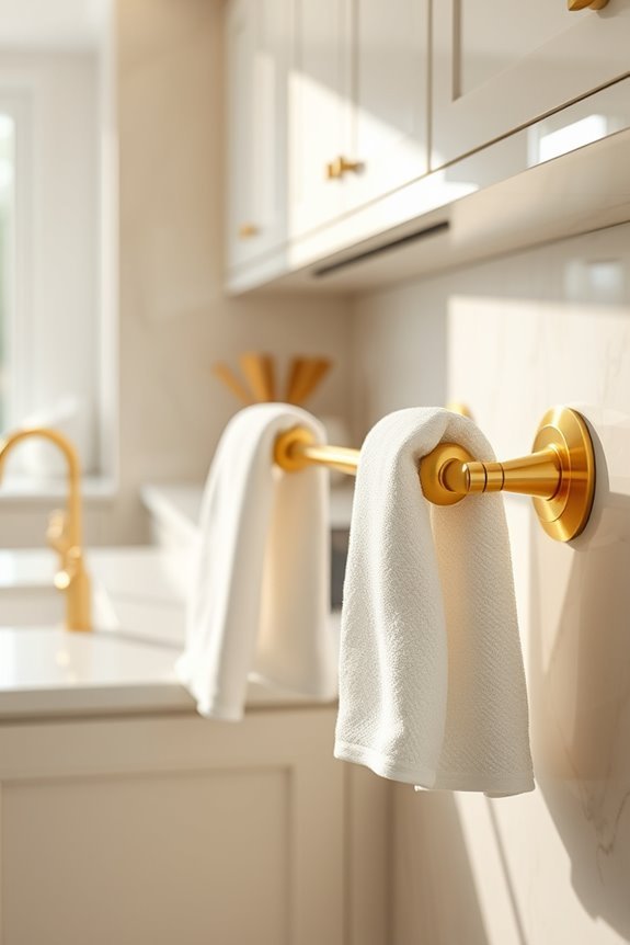 stylish gold towel bars