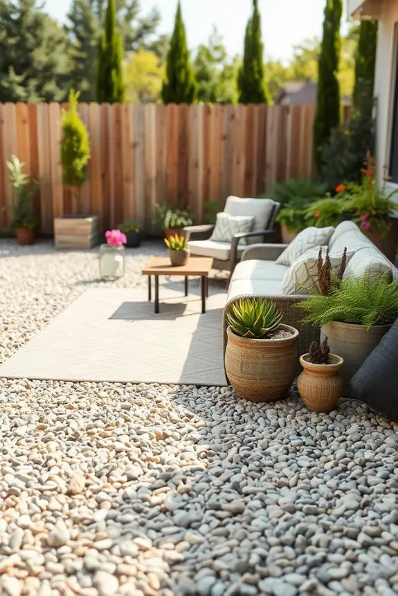 stylish gravel patio design