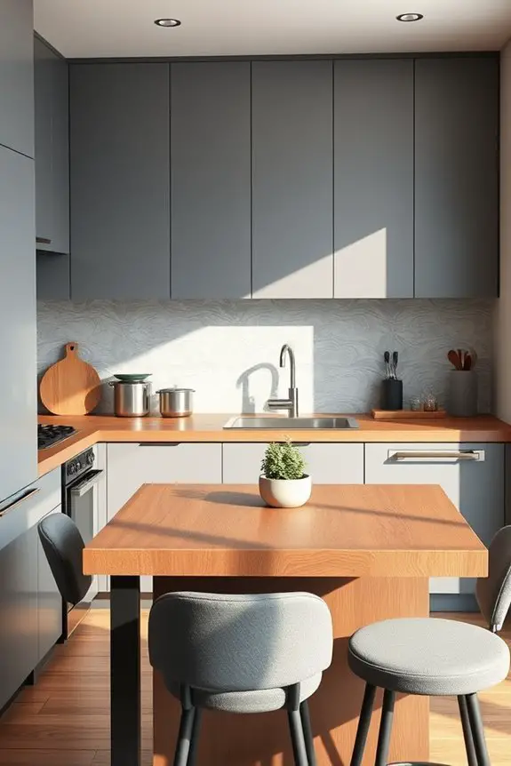 stylish gray and brown accents