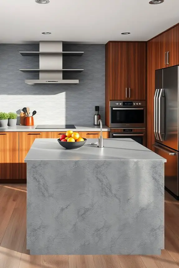 stylish gray and brown workstation