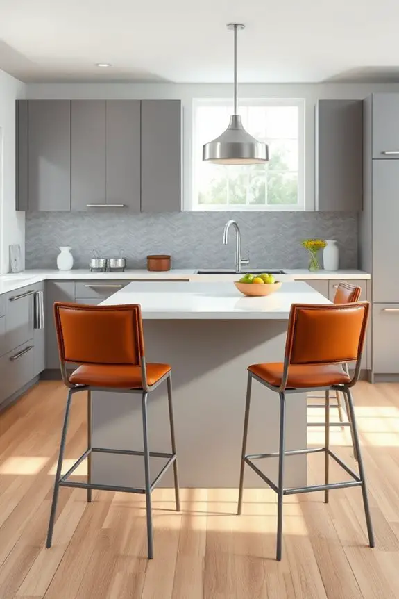 stylish gray brown bar stools