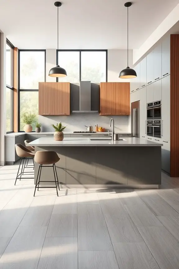 stylish gray brown kitchen design