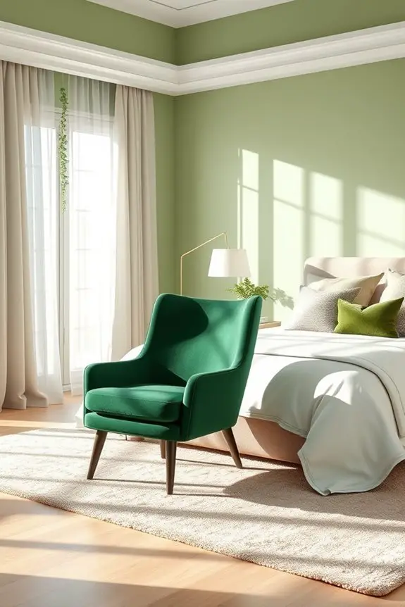 stylish green accent chairs