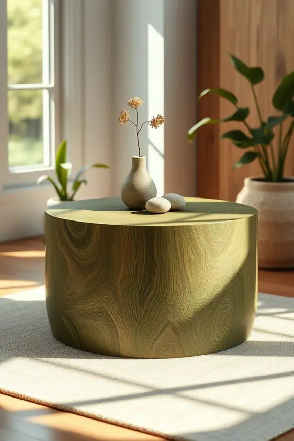 stylish green wood table