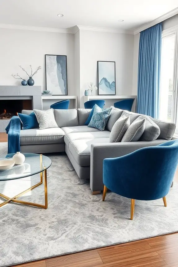 stylish grey and blue furniture