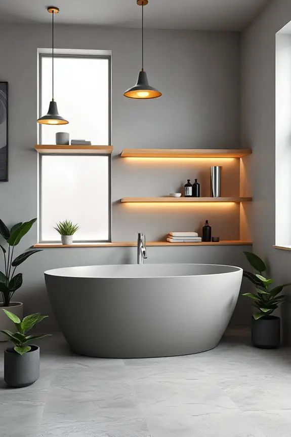 stylish grey bathroom lighting